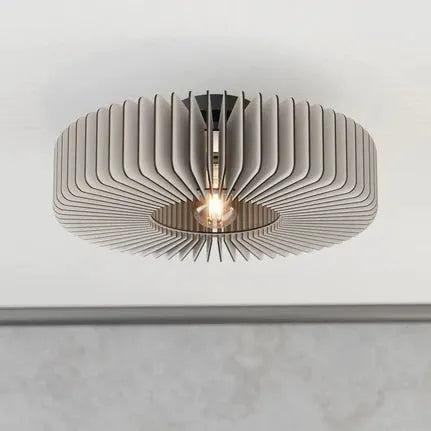 Palombaia ceiling lamp, white, Ø 50 cm, steel/wood, E27