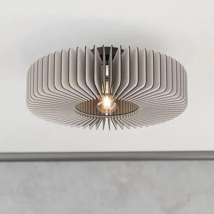 Palombaia ceiling lamp, white, Ø 50 cm, steel/wood, E27