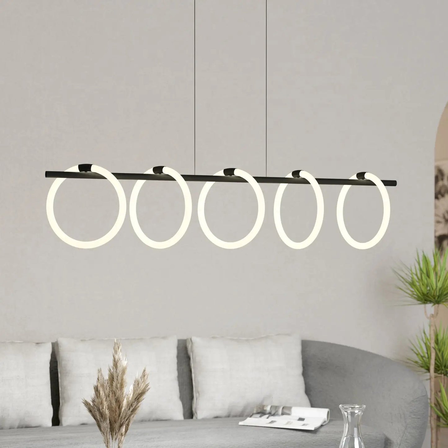 Caranacoa LED pendant light, 5-bulb