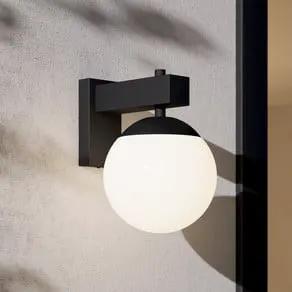 Bufalata outdoor wall light, black/opal white