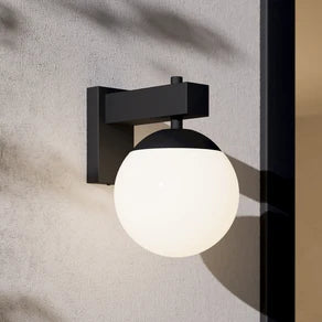 Bufalata outdoor wall light, black/opal white