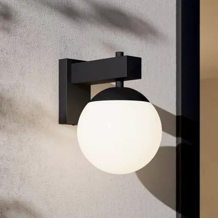 Bufalata outdoor wall light, black/opal white