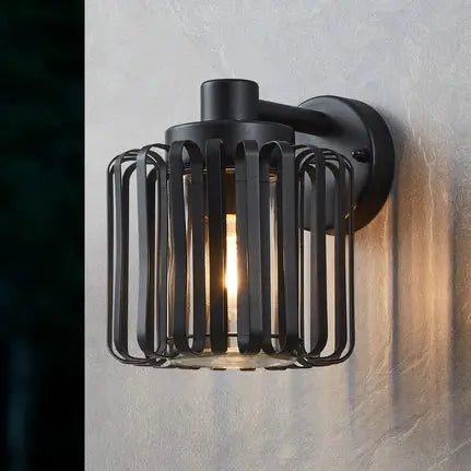 Selinus outdoor wall light made of steel, black
