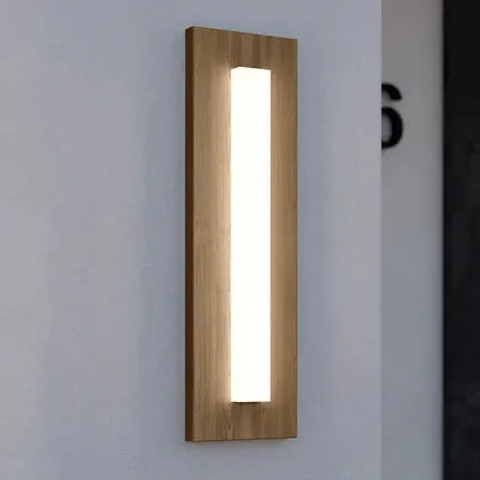 LED outdoor wall light Bitetto, plastic, wood look