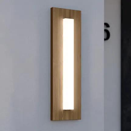 LED outdoor wall light Bitetto, plastic, wood look