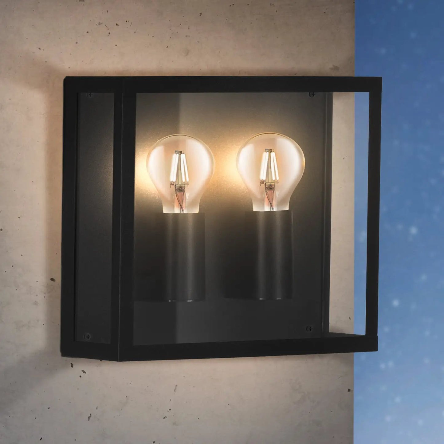 Alamonte 1 outdoor wall lamp 2-bulb up/up square