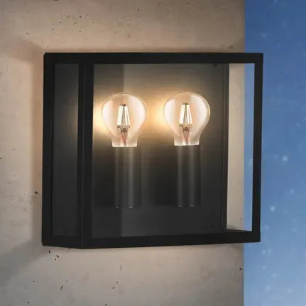 Alamonte 1 outdoor wall lamp 2-bulb up/up square