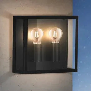 Alamonte 1 outdoor wall lamp 2-bulb up/up square