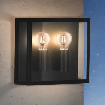 Alamonte 1 outdoor wall lamp 2-bulb up/up square