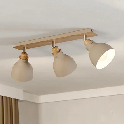 Arrecife ceiling light sand/wooden look, 3-bulb