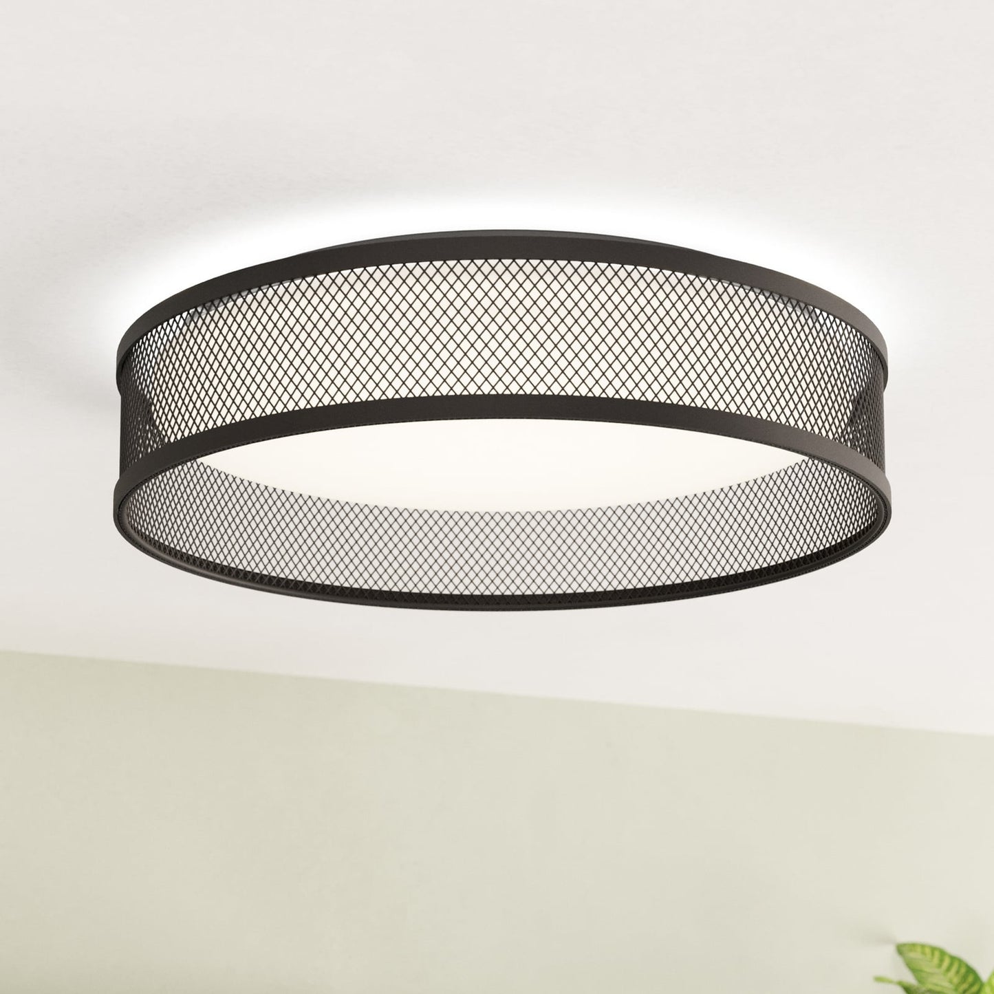 Luppineria LED ceiling lamp, steel mesh, black