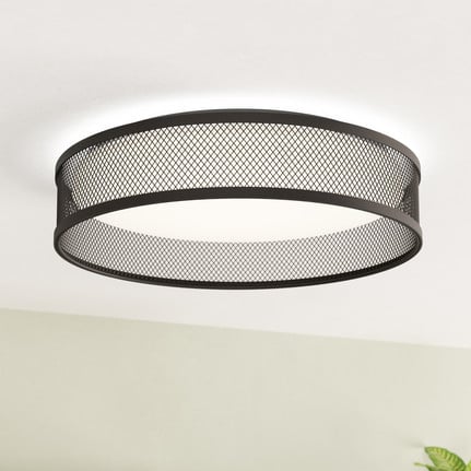 Luppineria LED ceiling lamp, steel mesh, black