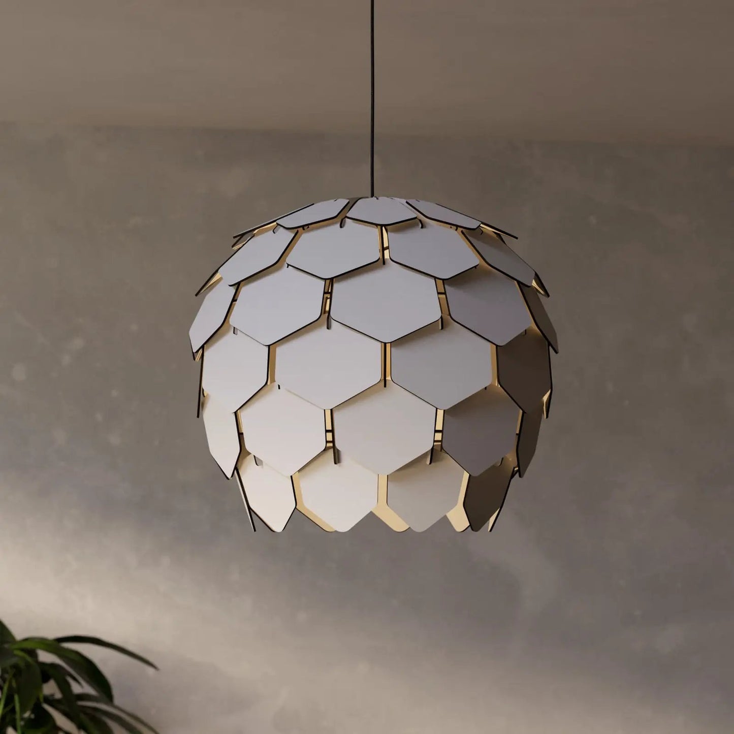 Mattanza pendant light with a grey lampshade