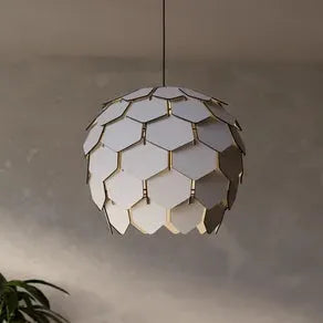Mattanza pendant light with a grey lampshade
