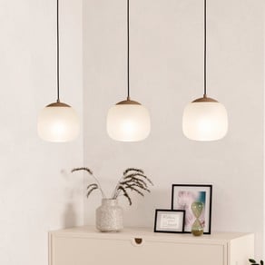 Cominio pendant light taupe/sand, 3-bulb
