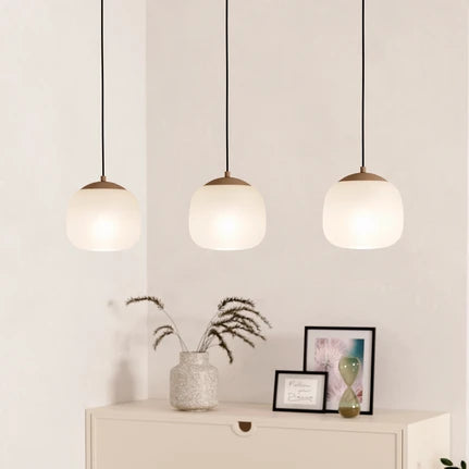 Cominio pendant light taupe/sand, 3-bulb