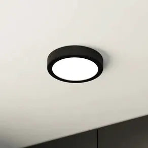 LED surface-mounted panel Fueva 5 IP20 830 black Ø16cm