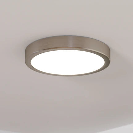 LED surface-mounted panel Fueva 5 IP20 830 nickel Ø21cm