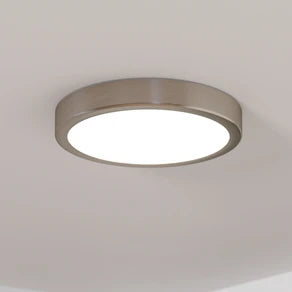 LED surface-mounted panel Fueva 5 IP20 830 nickel Ø21cm