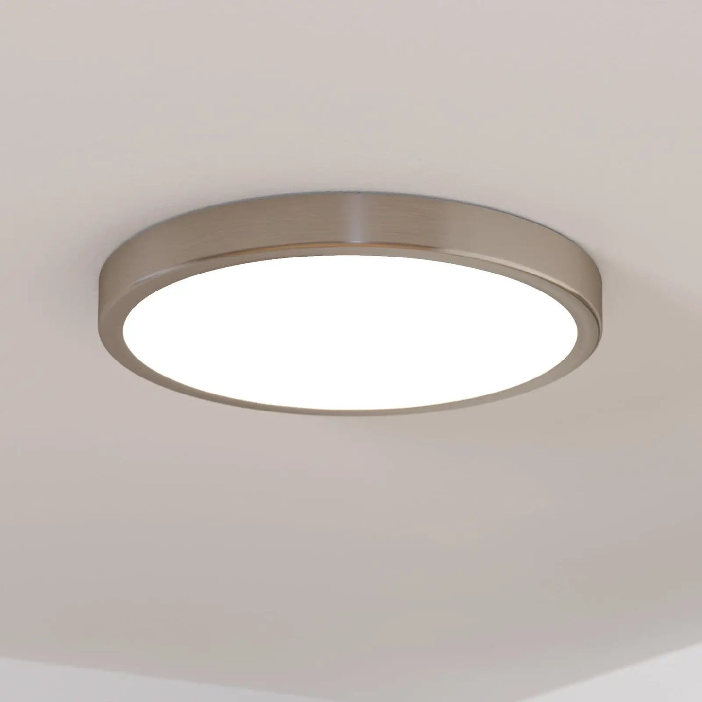 LED surface-mounted panel Fueva 5 IP20 830 nickel Ø28.5cm