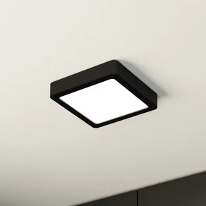 LED surface-mounted panel Fueva 5 IP20 830 black 16x16cm