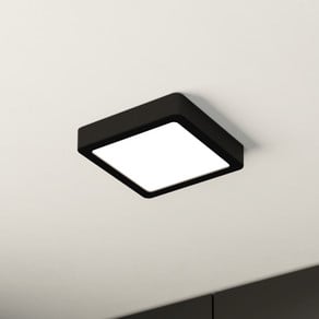 LED surface-mounted panel Fueva 5 IP20 830 black 16x16cm