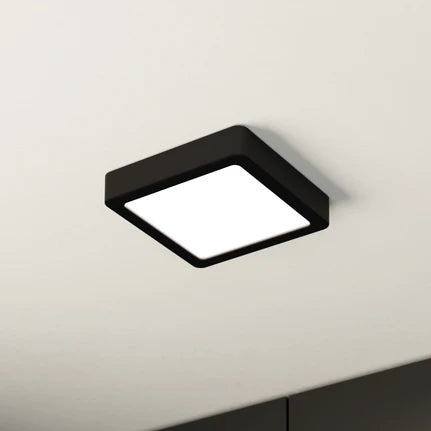 LED surface-mounted panel Fueva 5 IP20 830 black 16x16cm