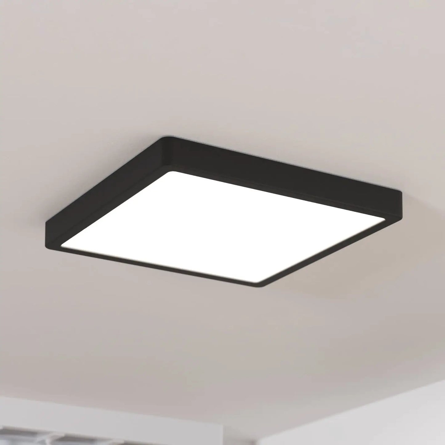 Surface-mounted LED panel Fueva5 IP20 830 black 28.5x28.5cm