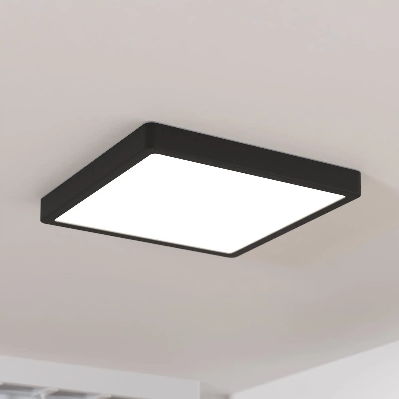 Surface-mounted LED panel Fueva5 IP20 830 black 28.5x28.5cm