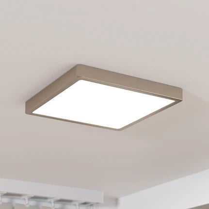 Surface-mounted LED panel Fueva 5 IP20 830 nickel 28.5x28.5cm