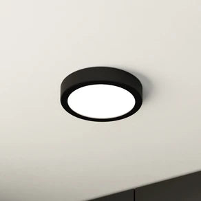 LED ceiling lamp Fueva 5 IP44 3000K black Ø16cm