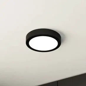 LED ceiling lamp Fueva 5 IP44 3000K black Ø16cm
