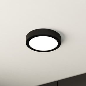 LED ceiling lamp Fueva 5 IP44 3000K black Ø16cm