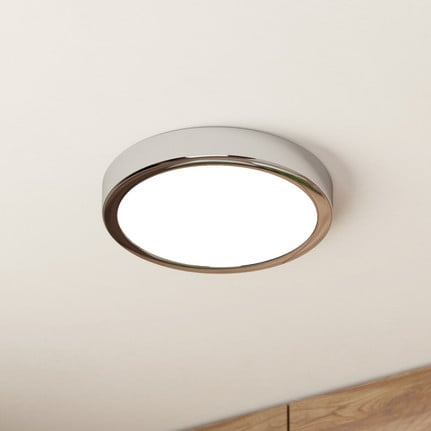 LED ceiling lamp Fueva 5 IP44 3000K chrome Ø21cm