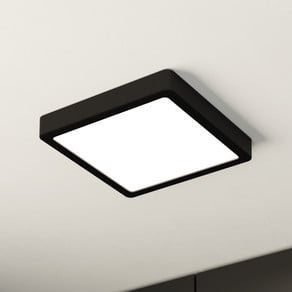 LED ceiling lamp Fueva 5 IP44 3000K black 21x21cm