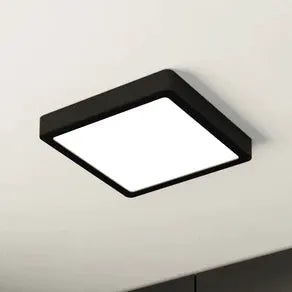 LED ceiling lamp Fueva 5 IP44 3000K black 21x21cm