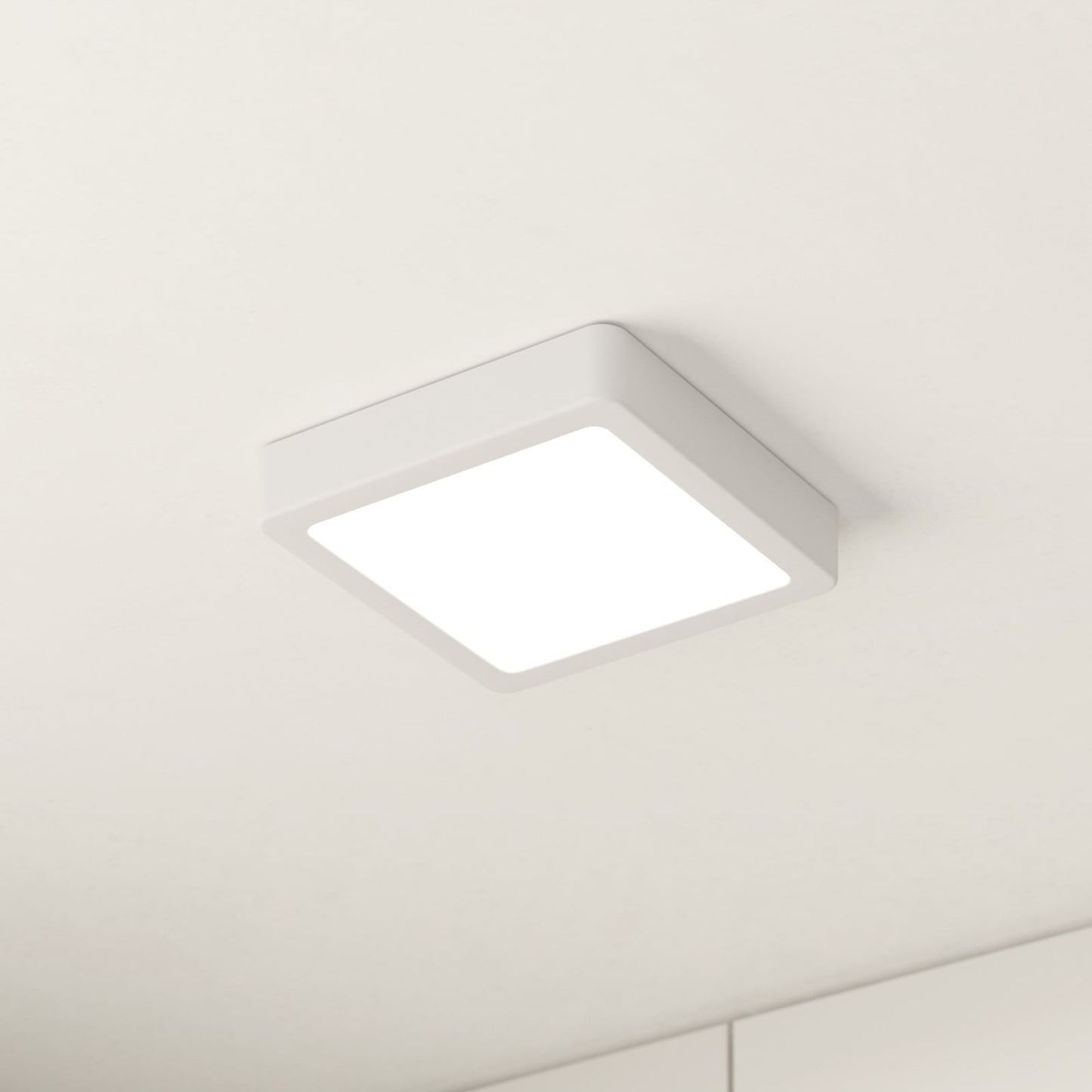 LED ceiling lamp Fueva 5 IP44 3000K white 16x16cm
