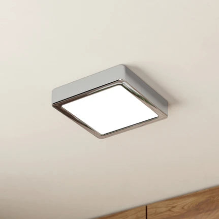 LED ceiling lamp Fueva 5 IP44 3000K chrome 16x16cm