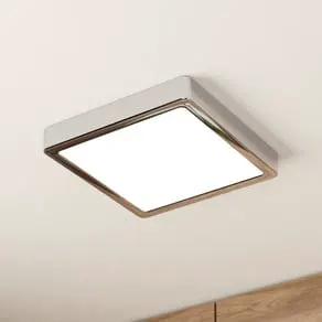 LED ceiling lamp Fueva 5 IP44 3000K chrome 21x21cm
