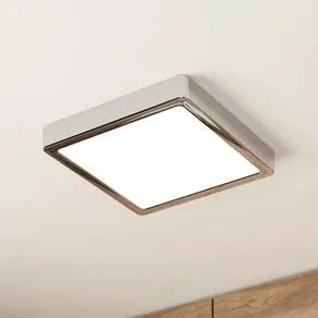 LED ceiling lamp Fueva 5 IP44 3000K chrome 21x21cm