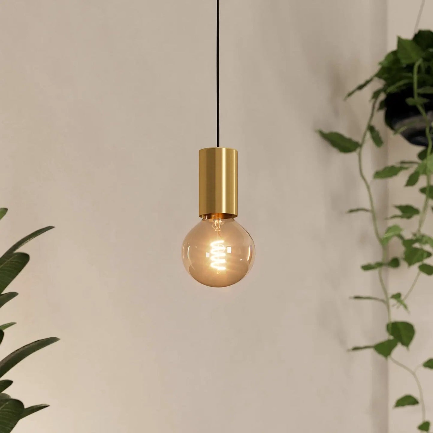 Pozueta 1 pendant light, 1-bulb, brass