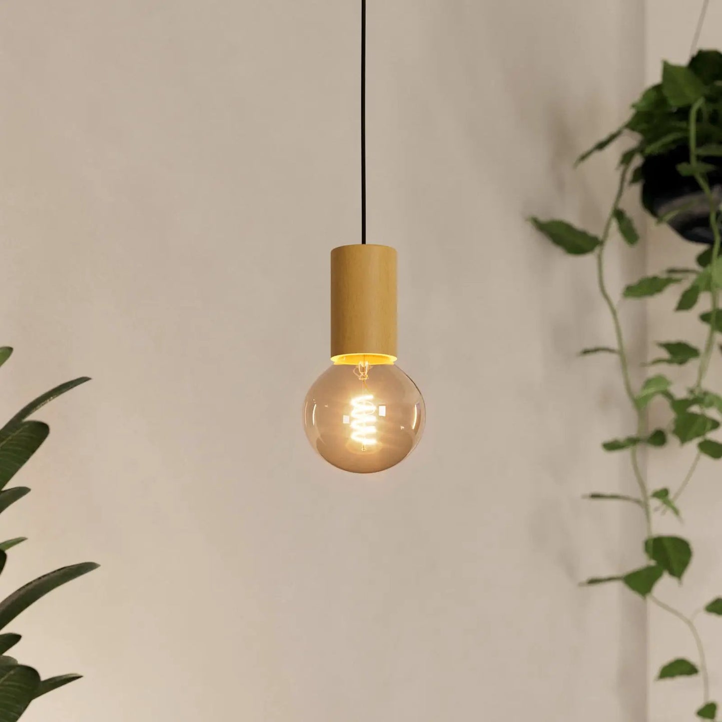 Pozueta 1 pendant light, 1-bulb, black/brown