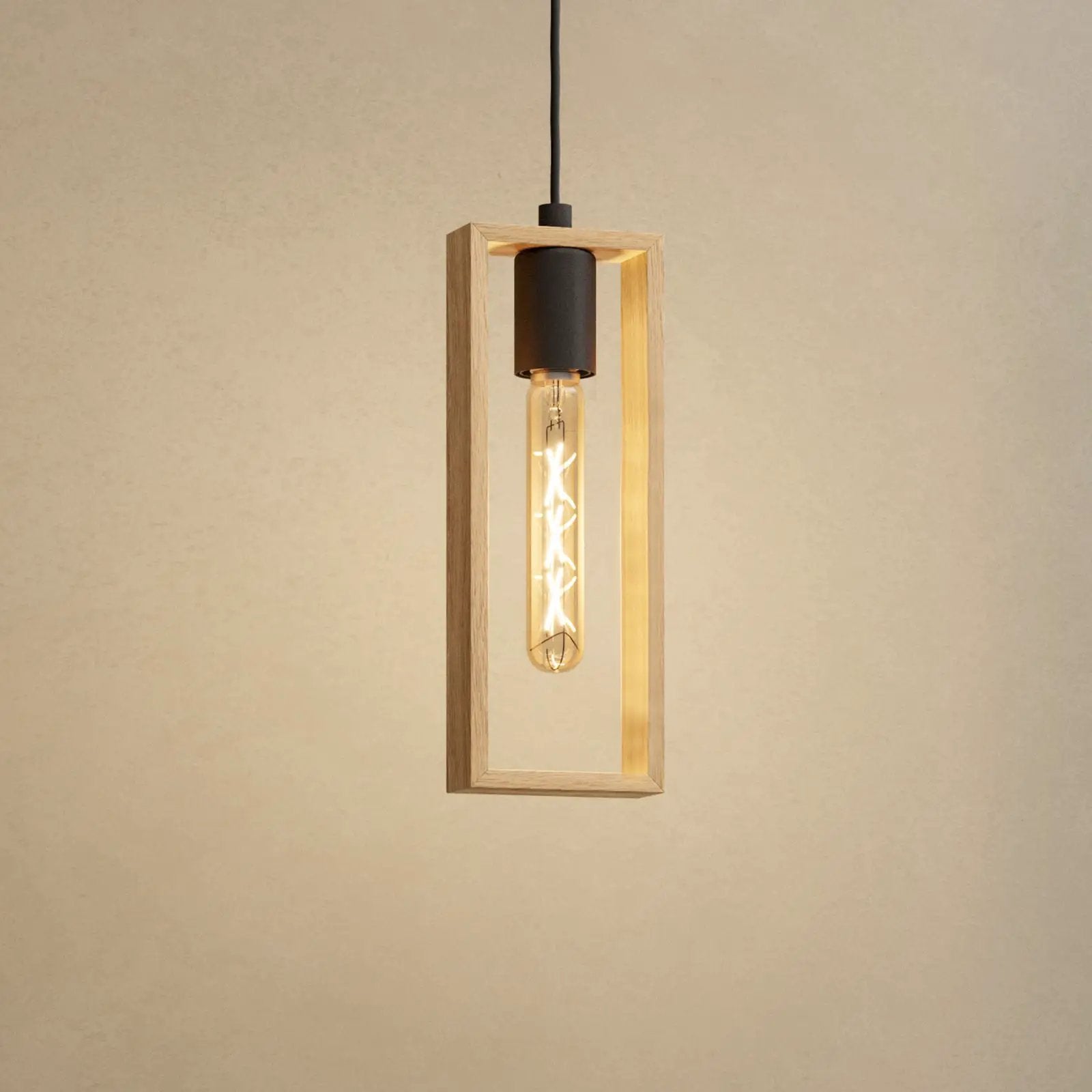 Littleton pendant light, black/brown, 1-bulb