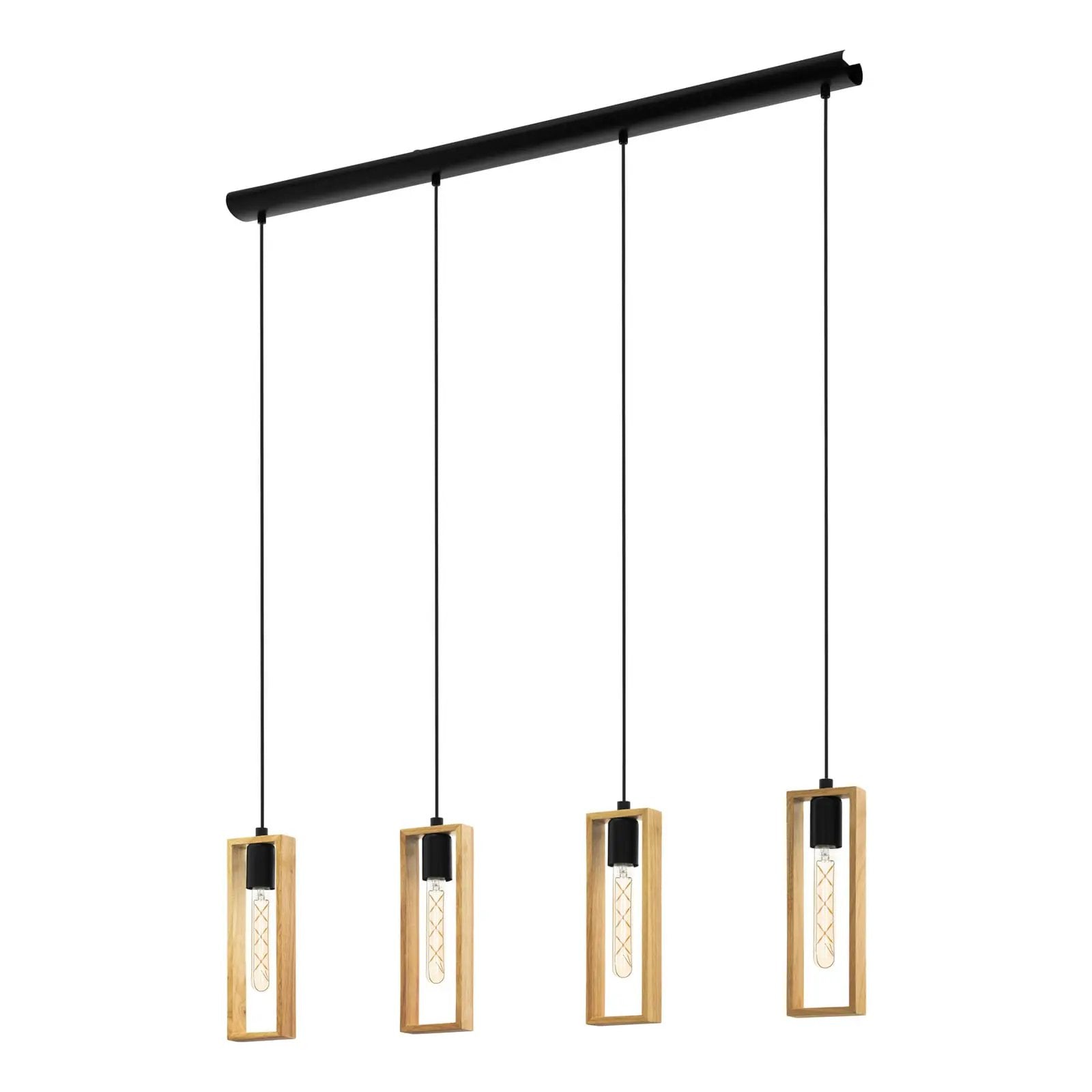 Littleton pendant light black/brown 4-bulb