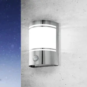 Cerno outdoor wall lamp, motion detector, stainless steel