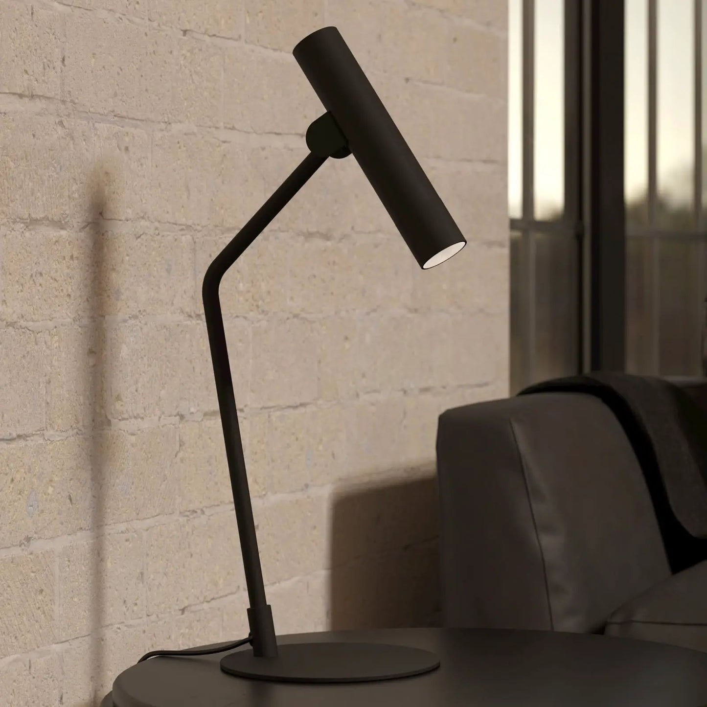 Almudaina LED table lamp, black, height 49.5 cm, steel