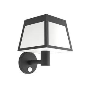 Altilia solar LED wall light, black, plastic, sensor