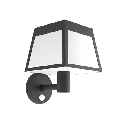 Altilia solar LED wall light, black, plastic, sensor