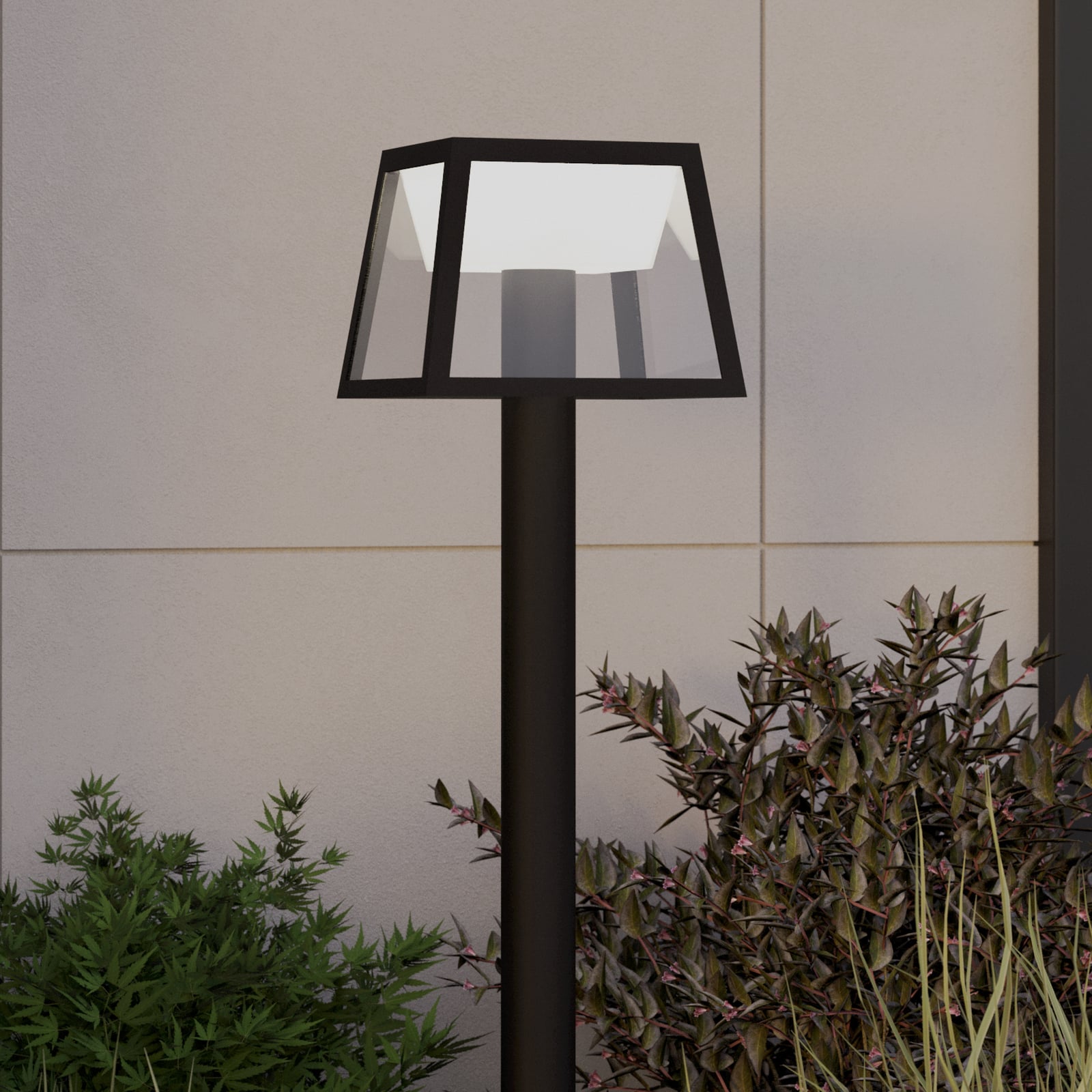 Altilia solar LED path light, height 106 cm, black, sensor
