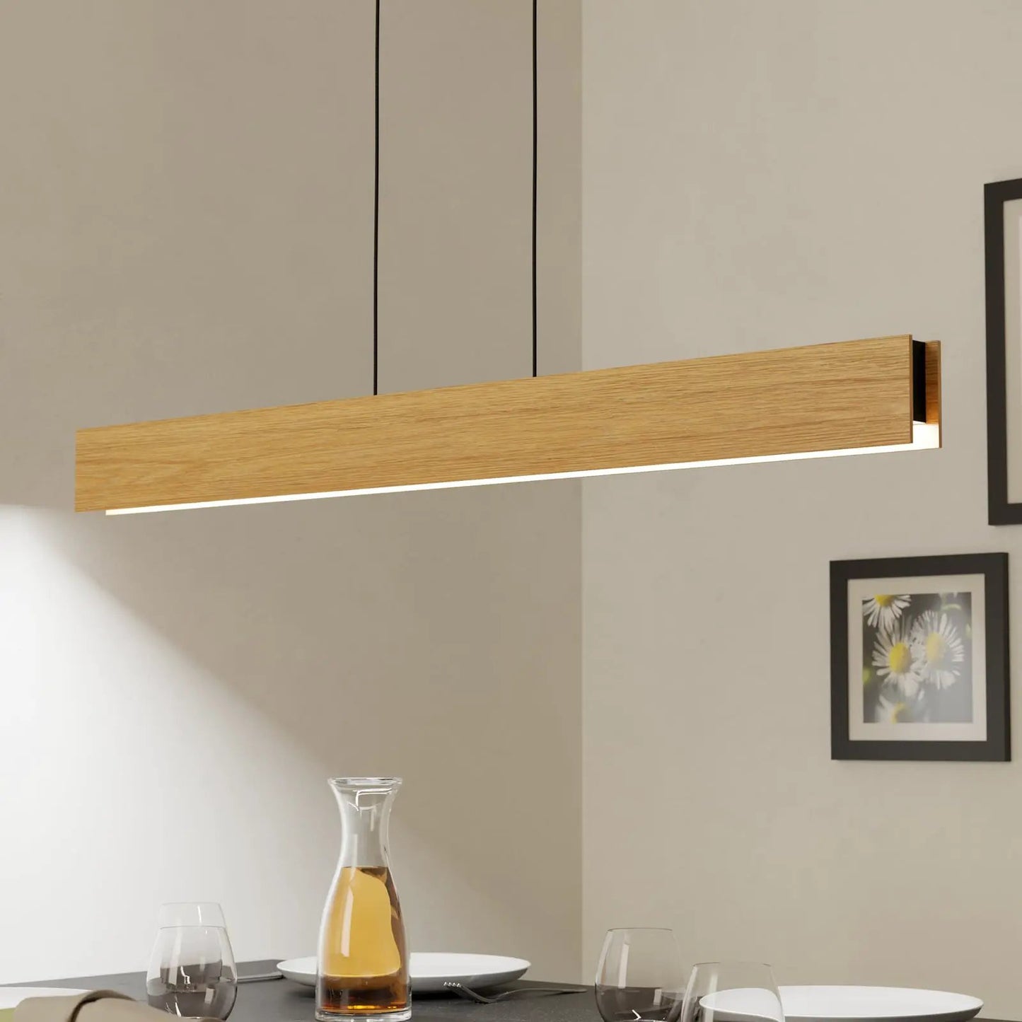 Smart ZIG LED hanging light Anchorena-Z, length 123 cm, RGB, CCT